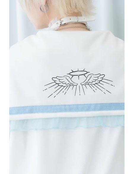 Seifuku Jacket in White x Blue - ACDC Rag