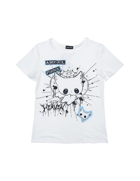 Camiseta Baby Tee Angel Punk en Blanco - ACDC RAG