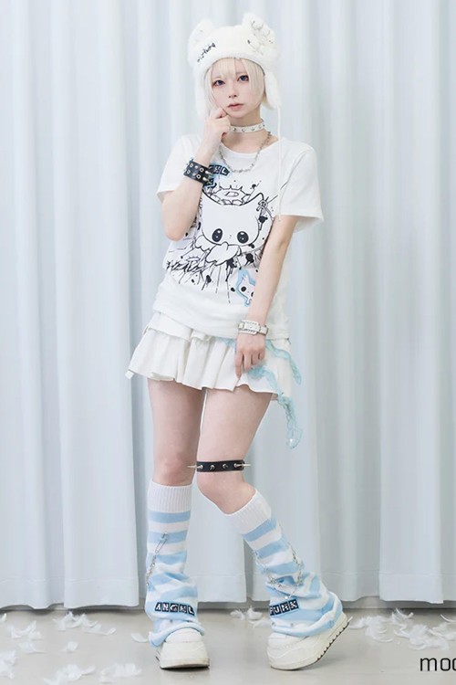 Camiseta Baby Tee Angel Punk en Blanco - ACDC RAG