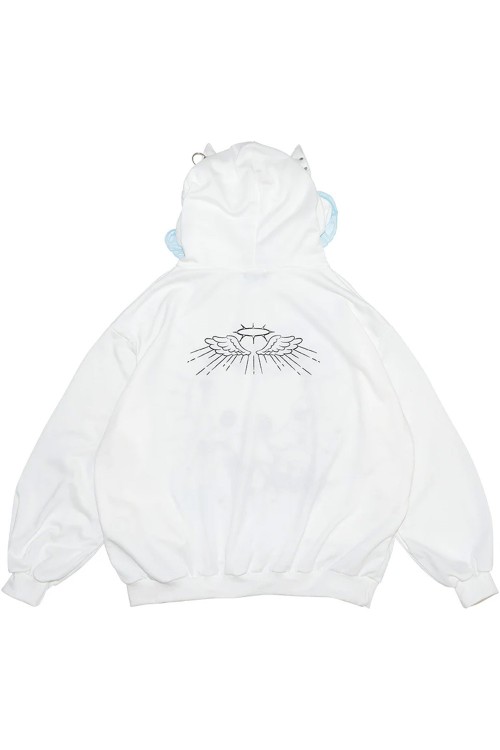 Sudadera Oversized Angel Punk en Blanco x Azul - ACDC RAG