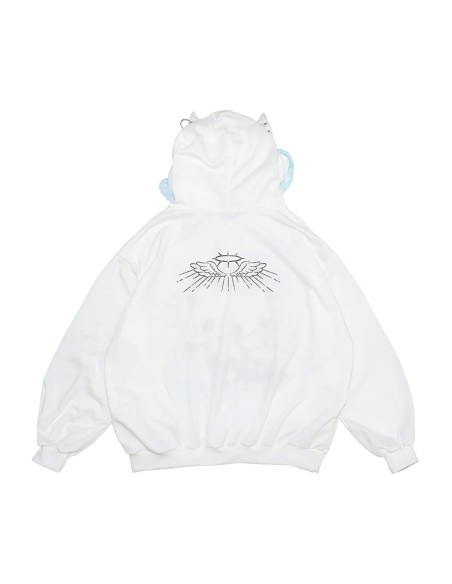 Sudadera Oversized Angel Punk en Blanco x Azul - ACDC RAG