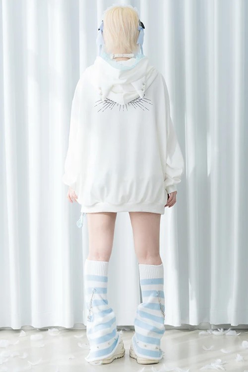 Sudadera Oversized Angel Punk en Blanco x Azul - ACDC RAG