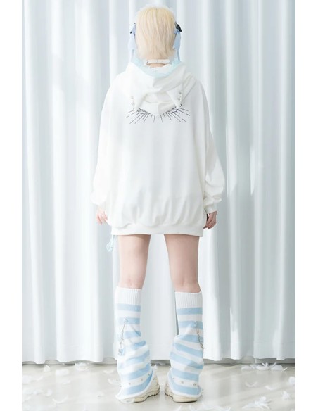 Sudadera Oversized Angel Punk en Blanco x Azul - ACDC RAG