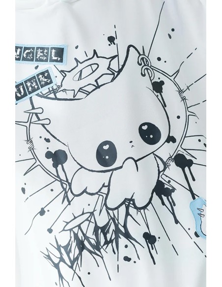 Sudadera Oversized Angel Punk en Blanco x Azul - ACDC RAG