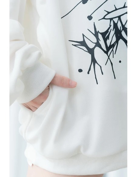 Sudadera Oversized Angel Punk en Blanco x Azul - ACDC RAG