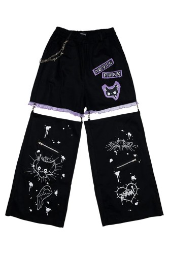 Pantalón Devil Punk en Negro x Lila - ACDC Rag 2