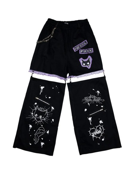 Pantalón Devil Punk en Negro x Lila - ACDC Rag