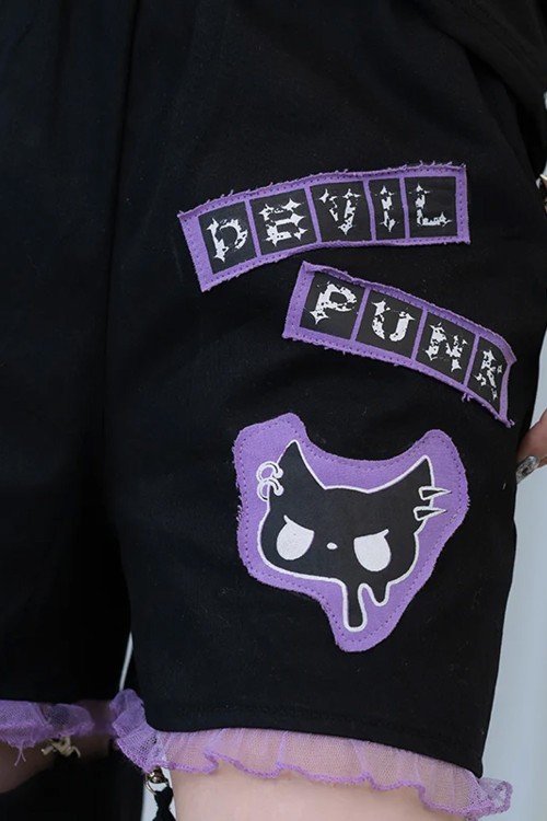 Pantalón Devil Punk en Negro x Lila - ACDC Rag