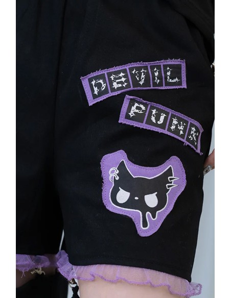 Pantalón Devil Punk en Negro x Lila - ACDC Rag