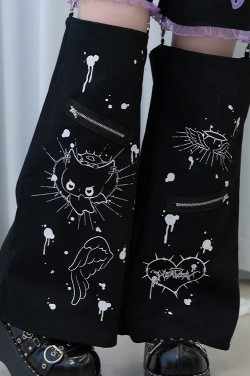 Pantalón Devil Punk en Negro x Lila - ACDC Rag