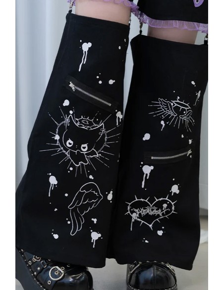 Devil Punk Pants in Black x Purple - ACDC Rag