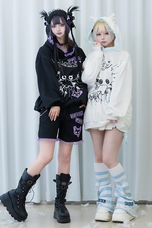 Devil Punk Pants in Black x Purple - ACDC Rag