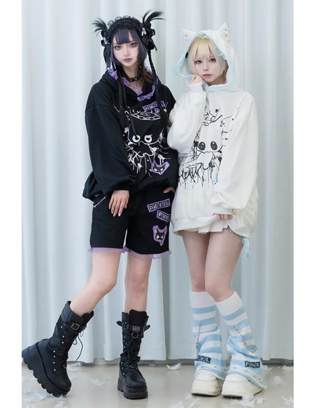 Devil Punk Pants in Black x Purple - ACDC Rag