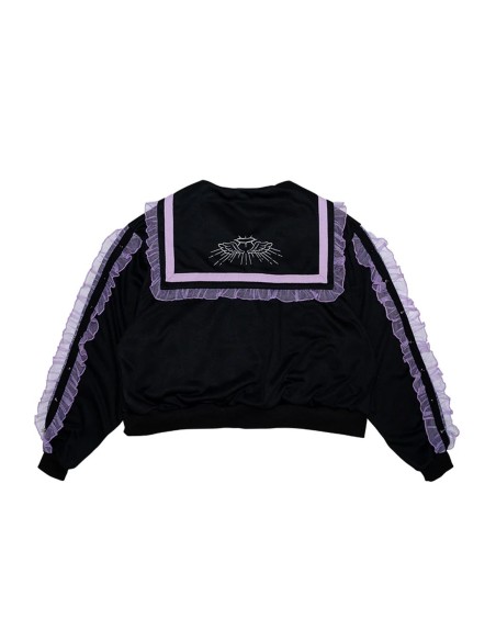 Devil Punk Seifuku Jacket in Black x Purple - ACDC Rag
