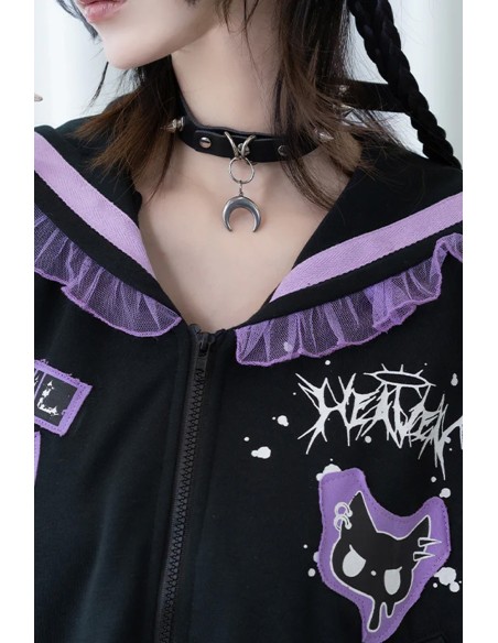 Chaqueta Seifuku Devil Punk en Negro x Lila - ACDC Rag