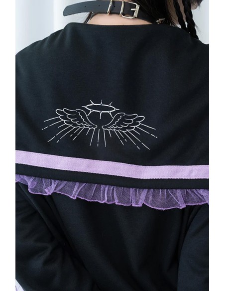 Chaqueta Seifuku Devil Punk en Negro x Lila - ACDC Rag