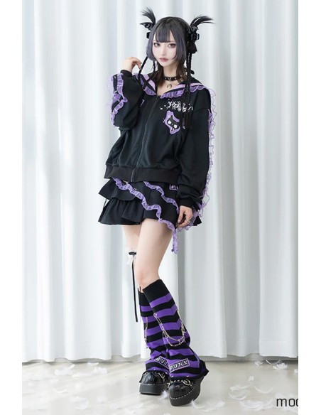 Chaqueta Seifuku Devil Punk en Negro x Lila - ACDC Rag