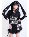 Neet Top with Ears in Black x Pink - Jill Punk