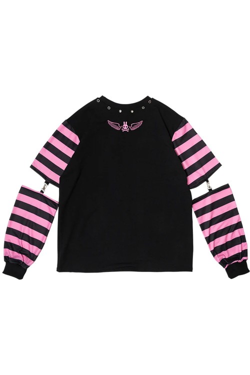 Punky Bunny Oversized T-shirt in Black x Pink - ACDC Rag
