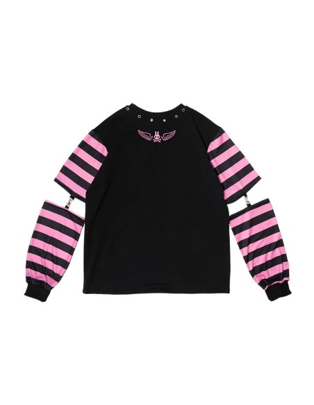 Punky Bunny Oversized T-shirt in Black x Pink - ACDC Rag