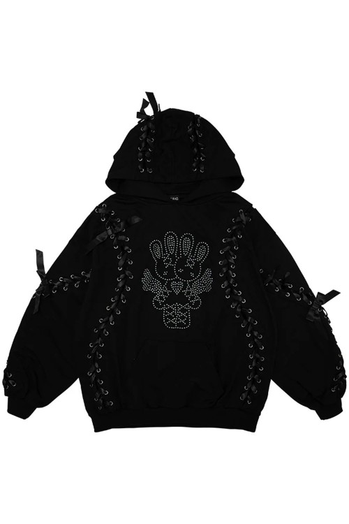 Sudadera con Capucha Oversized Nightmare en Negro - ACDC RAG