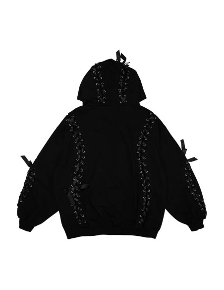 Sudadera con Capucha Oversized Nightmare en Negro - ACDC RAG