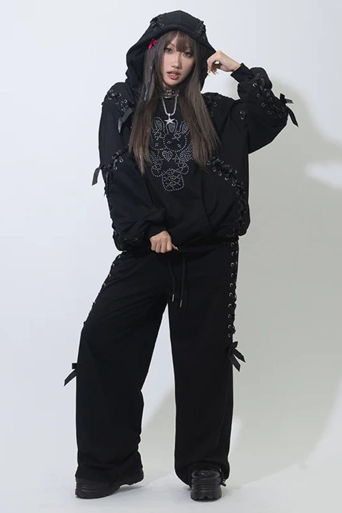 Oversized Nightmare Hoodie in Black - ACDC RAG