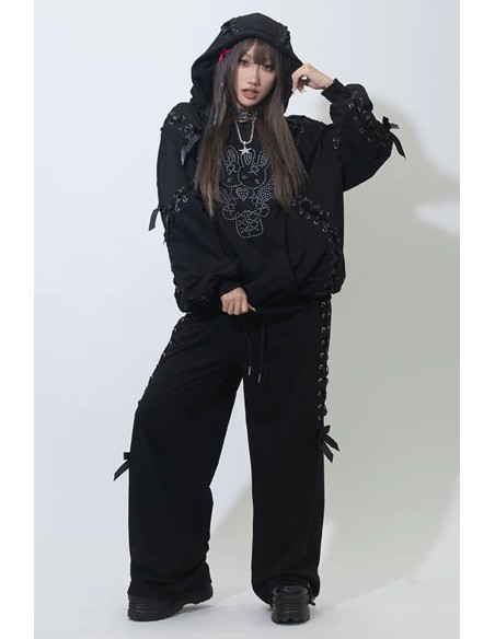 Oversized Nightmare Hoodie in Black - ACDC RAG