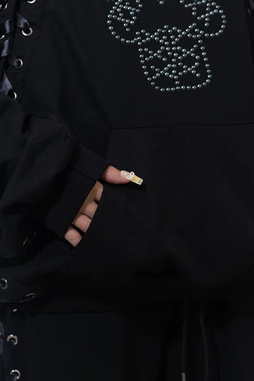 Oversized Nightmare Hoodie in Black - ACDC RAG