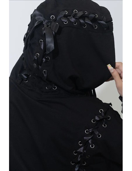 Sudadera con Capucha Oversized Nightmare en Negro - ACDC RAG