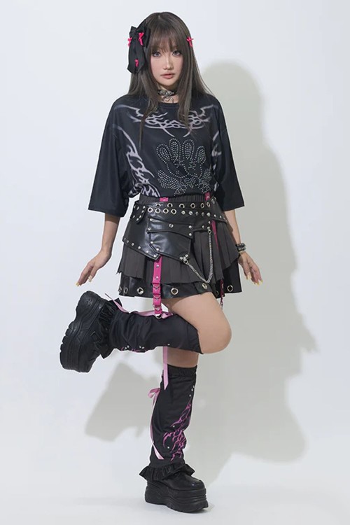 Nightmare Skirt in Black - ACDC Rag