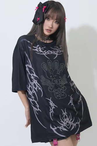 Oversized Nightmare T-shirt in Black - ACDC Rag