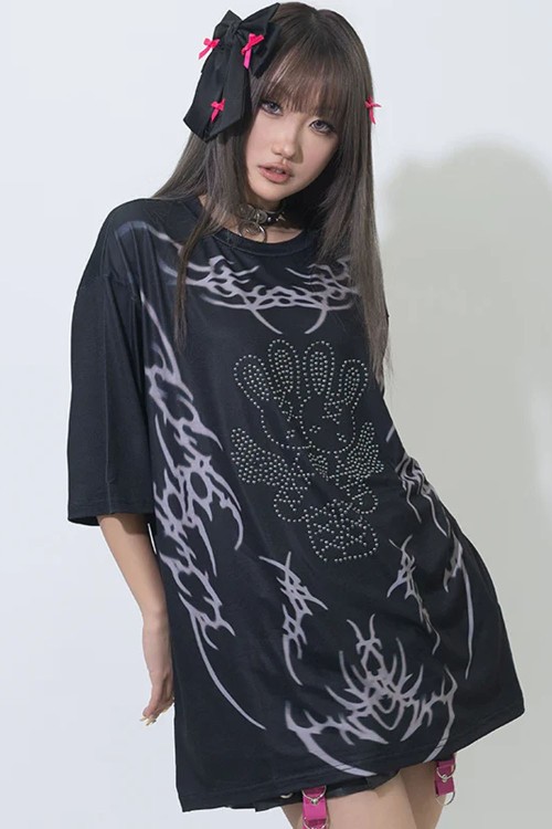 Camiseta Oversized Nightmare en Negro - ACDC Rag