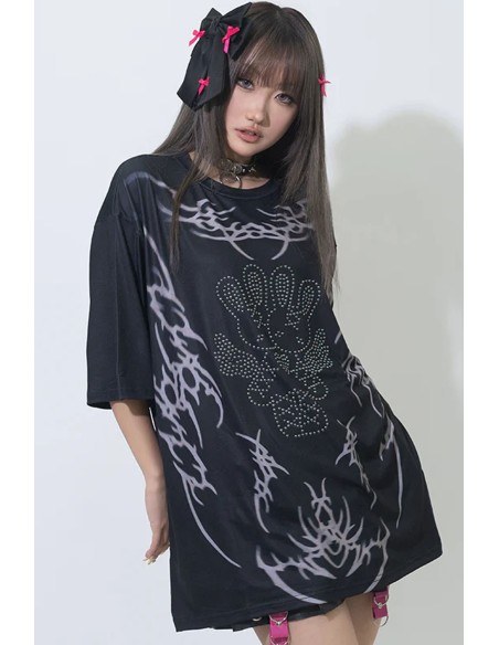 Oversized Nightmare T-shirt in Black - ACDC Rag