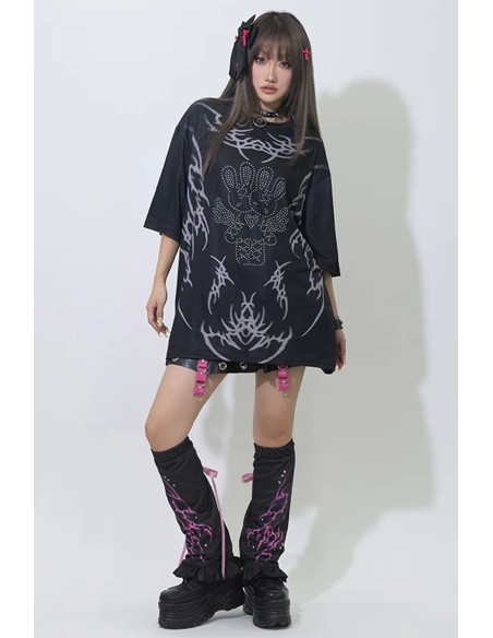 Oversized Nightmare T-shirt in Black - ACDC Rag