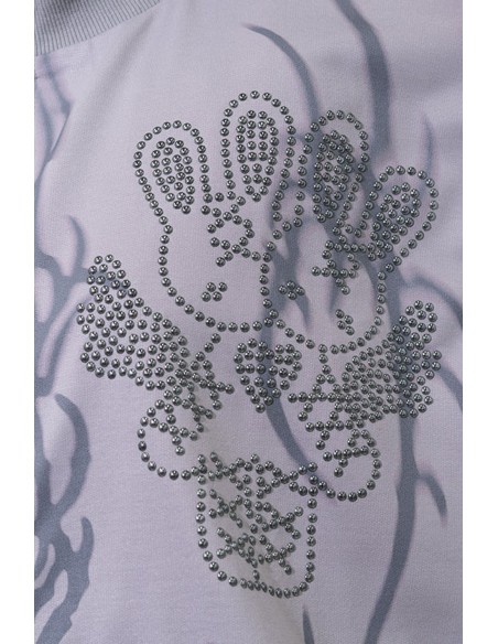 Chaqueta Oversized de Manga Corta Nightmare en Gris x Blanco - ACDC RAG