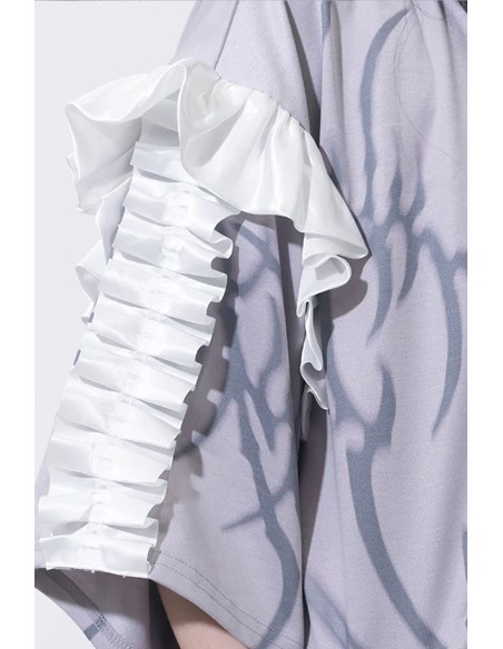 Nightmare Oversized Short Sleeve Jacket in Grey x White - ACDC RAG