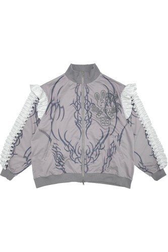 Chaqueta Oversized de Manga Larga Nightmare en Gris x Blanco - ACDC RAG 2