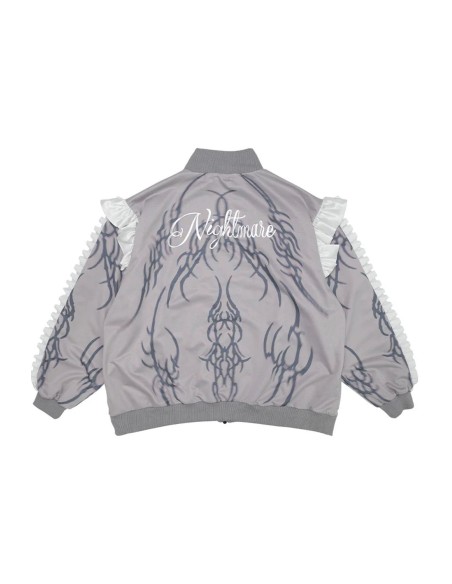 Nightmare Oversized Long Sleeve Jacket in Grey x White - ACDC RAG