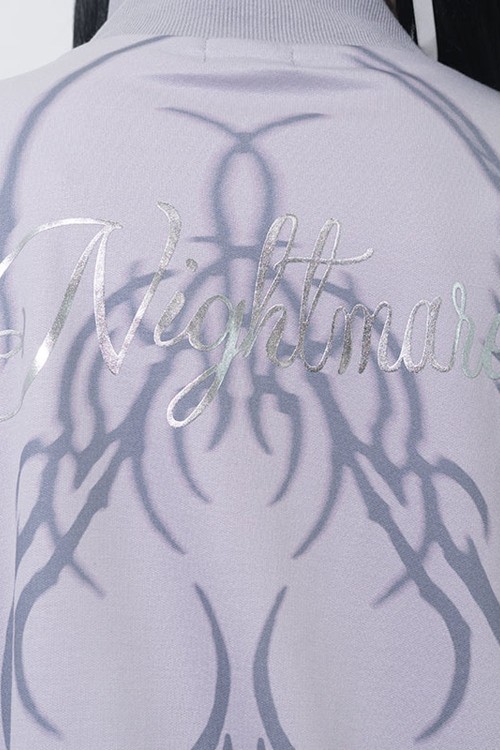 Nightmare Oversized Long Sleeve Jacket in Grey x White - ACDC RAG