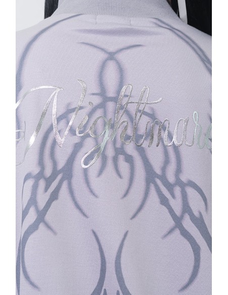 Chaqueta Oversized de Manga Larga Nightmare en Gris x Blanco - ACDC RAG