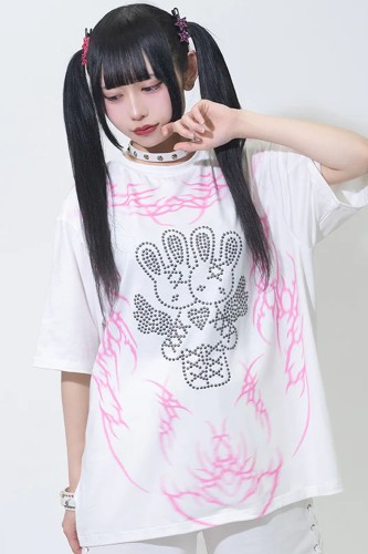 Oversized Nightmare T-shirt in White - ACDC Rag