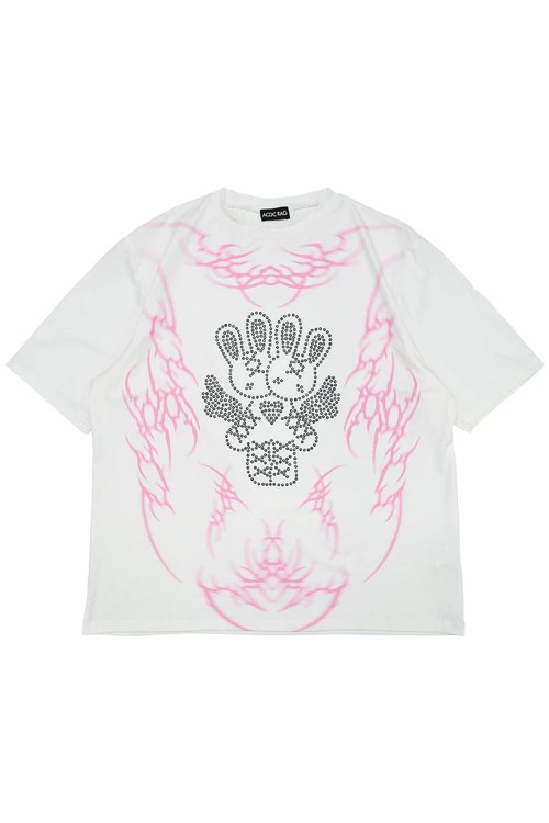 Camiseta Oversized Nightmare en Blanco - ACDC Rag