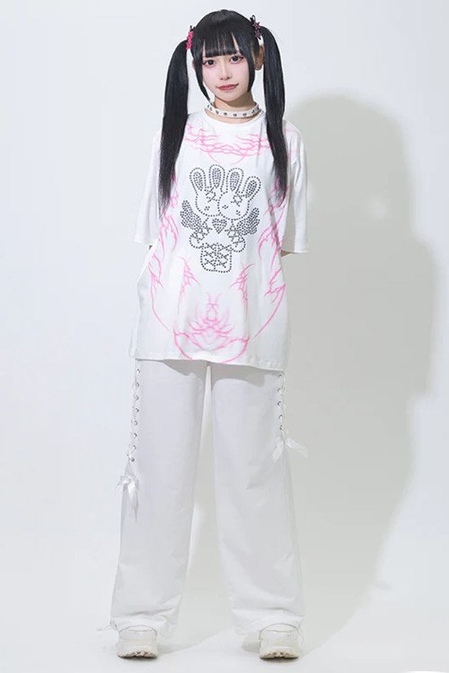 Oversized Nightmare T-shirt in White - ACDC Rag