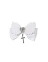 Glitter Wings Bow Hairclip in White