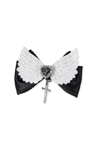 Clip de Pelo Lazo Glitter Wings en Negro