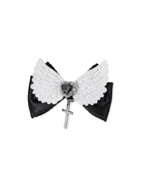 Clip de Pelo Lazo Glitter Wings en Negro