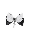 Glitter Wings Bow Hair Clip in Black