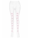 Floral Lace Bows Tights in White x Pink