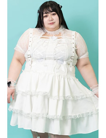 Healing Heart JSK Skirt in White (Plus Size) - ACDC RAG